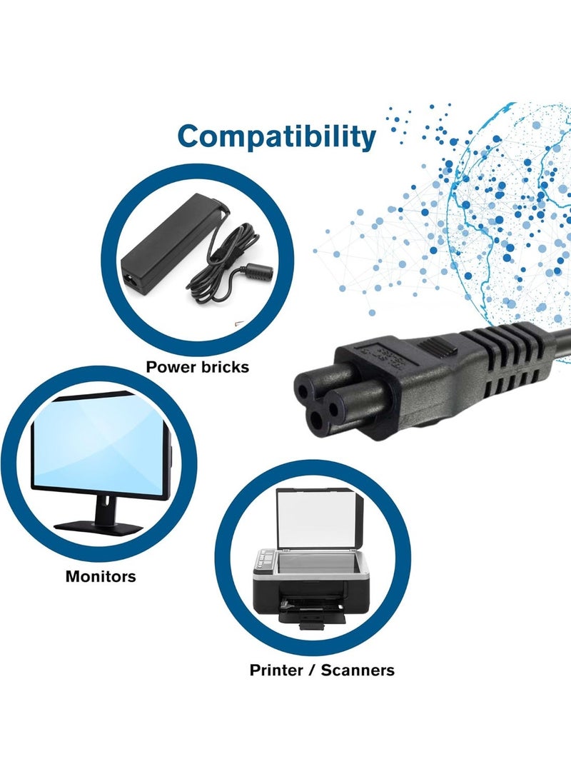 ​كابل كونف كابل طاقة للكمبيوتر المحمول بريطاني، طوله 1.5 متر، متوافق مع معيار BS 1363 إلى C5 (ورقة البرسيم)، 2.5 أمبير، 250 فولت، 18AWG، سلك بديل للكمبيوتر المحمول بريطاني، كابل طاقة للطابعة، سلك شاحن للكمبيوتر المحمول، سلك محول طاقة للكمبيوتر المحمول - Image 2